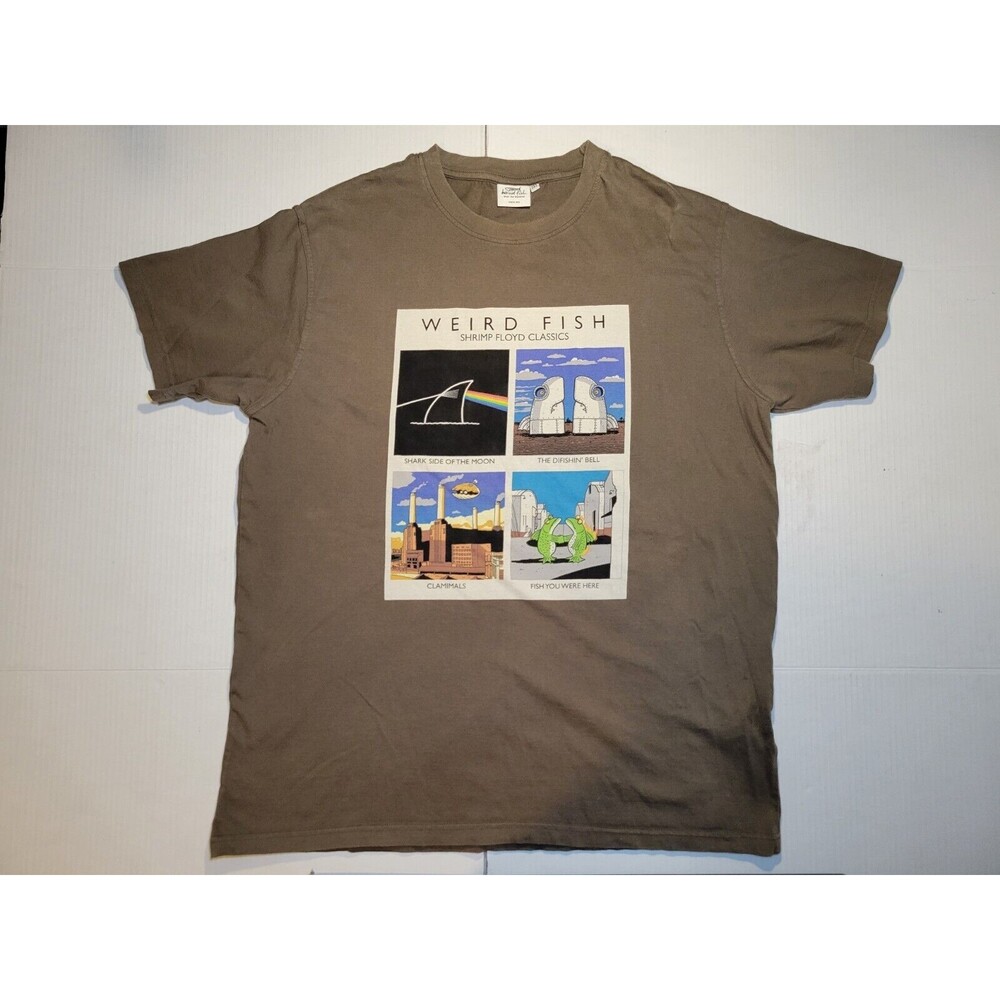 Weird‎ Fish Shrimp Floyd Classics Pink Floyd Shirt Brown Men's Tee 2XL Humor